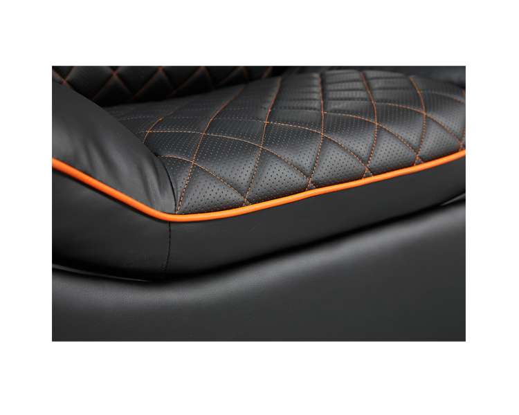 Gaming Chair: Vertex Throne Gaming Sofa Black/Orange PVC